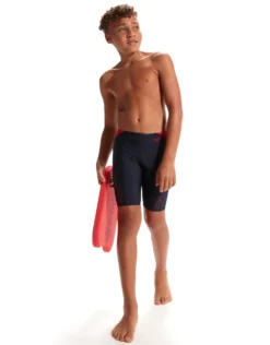 Speedo Boys HyperBoom Splice Swim Jammer - Navy/Red -Swimming Equipment Store Speedo Boys HyperBoom Splice Jammer Black Red 2