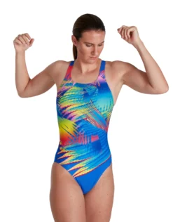 Speedo Digital Placement Medalist Swimsuit - Blue/Pink