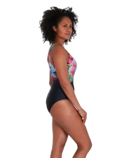 Speedo Digital Placement U-Back Swimsuit - Black/Multi -Swimming Equipment Store Speedo Digital Placement U Back Swimsuit Black Multi 1