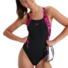 Speedo Hyperboom Splice Muscleback Swimsuit - Black/Pink