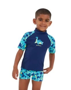 Speedo Tots Boys Printed Sun Protection Set - Blue