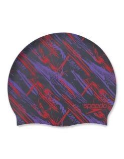Speedo Slogan Print Silicone Swim Cap