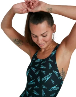 Speedo Boom Logo Allover Medalist Swimsuit - Blue -Swimming Equipment Store SpeedoBoomLogoAlloverMedalistSwimsuit 7