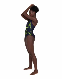 Speedo Boomstar Placement Racerback - Navy/Yellow -Swimming Equipment Store SpeedoBoomstarPlacementRacerback Navy Yellow 3