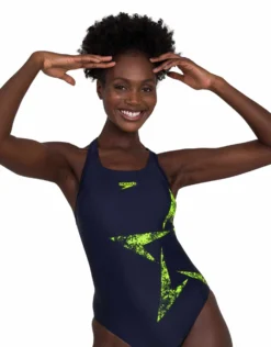 Speedo Boomstar Placement Racerback - Navy/Yellow