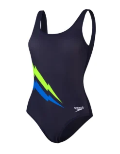 Speedo Core Placement U-Back Swimsuit - Navy/Blue/Yellow -Swimming Equipment Store SpeedoCorePlacementU Back Navy Blue Yellow 3