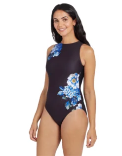 Zoggs Spring Blossom Hi Front Swimsuit -Swimming Equipment Store SpringBlossomHiFront 3