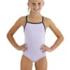 TYR Girls Solid Durafast Elite Addy DiamondFit Swimsuit - Lavender
