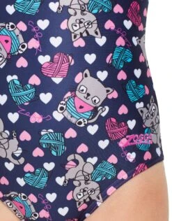 Zoggs Tots Girls Kitty Actionback Swimsuit -Swimming Equipment Store TotsGirlsKittyActionback 4 1