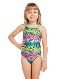 Zoggs Tots Girls Mermaids Crossback Swimsuit