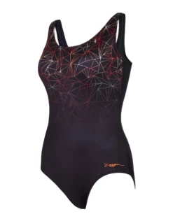 Zoggs Vintage Geo Scoopback Swimsuit - Black -Swimming Equipment Store VintageGeoScoopbackSwimsuit Black 3