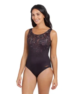 Zoggs Vintage Geo Scoopback Swimsuit - Black -Swimming Equipment Store VintageGeoScoopbackSwimsuit Black 5
