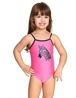 Zoggs Tots Girls Zebra Classicback Swimsuit - Pink