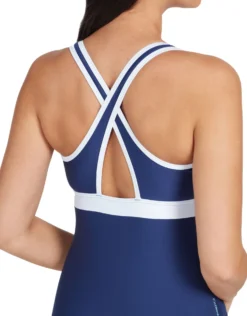 Zoggs Dakota Crossback Swimsuit - Navy/White -Swimming Equipment Store Zoggs Dakota Crossback Navy White 7