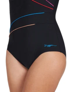 Zoggs Macmaster Scoopback Swimsuit - Black/Multicolour -Swimming Equipment Store Zoggs Macmaster Swimsuit Black Multicolour 1