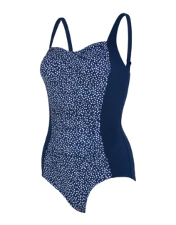 Zoggs Martinique Ruched Front Adjustable Swimsuit - Navy -Swimming Equipment Store Zoggs Martinique Ruched Front Swimsuit 1