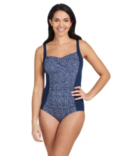 Zoggs Martinique Ruched Front Adjustable Swimsuit - Navy -Swimming Equipment Store Zoggs Martinique Ruched Front Swimsuit 4