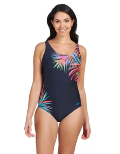 Zoggs Maya Adjustable Scoopback Swimsuit - Navy/Black