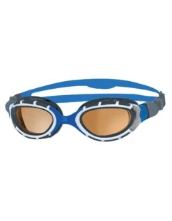 Zoggs Predator Flex Polarized Ultra Goggles -Swimming Equipment Store Zoggs Predator Flex Polarised Ultra Goggle Blue Grey
