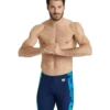 Arena Tie Dye Effect Print Allover Swim Jammer - Navy/Neon Blue