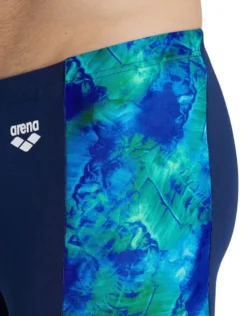 Arena Tie Dye Effect Print Allover Swim Jammer - Navy/Neon Blue -Swimming Equipment Store arena tie dye jammer blue 3