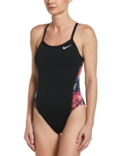 Nike Hydrastrong Multiple Print Racerback Swimsuit - Black