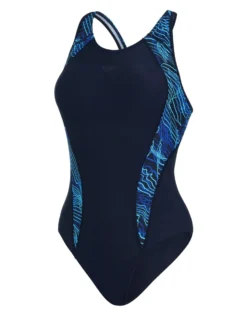 Speedo Allover Panel Laneback Swimsuit - Blue -Swimming Equipment Store speedo allover panel laneback swimsuit blue 4
