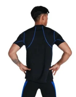 Speedo Mens Tech Short Sleeve Rash Top - Black/Blue -Swimming Equipment Store speedorashshirtblackblue 813495f776 2