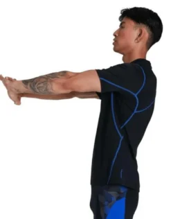 Speedo Mens Tech Short Sleeve Rash Top - Black/Blue -Swimming Equipment Store speedorashshirtblackblue 813495f776 5